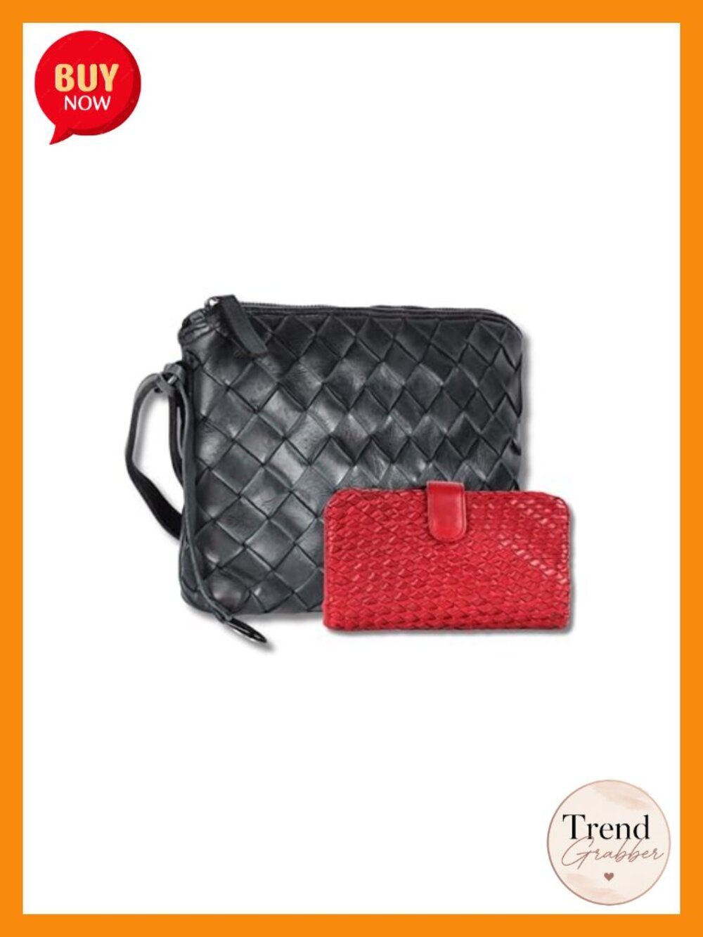 Genuine Leather Crossbody Bag & Wallet Set for Women